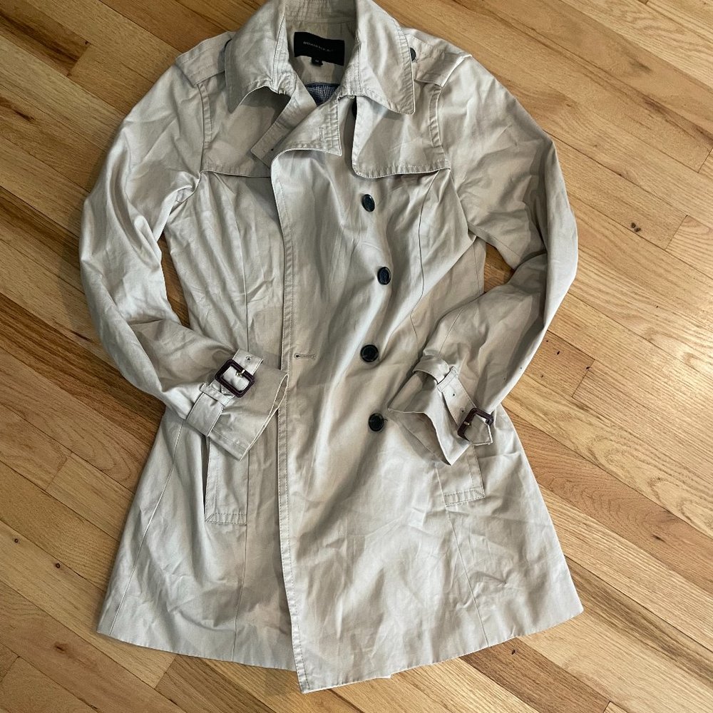 Banana Republic Womens Trench Size M Medium Khaki Belted